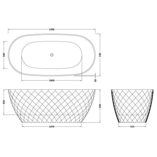 Aquarius Bathrooms Modern Freestanding Bath Aquarius Halcyon Textured Oval Freestanding Bath