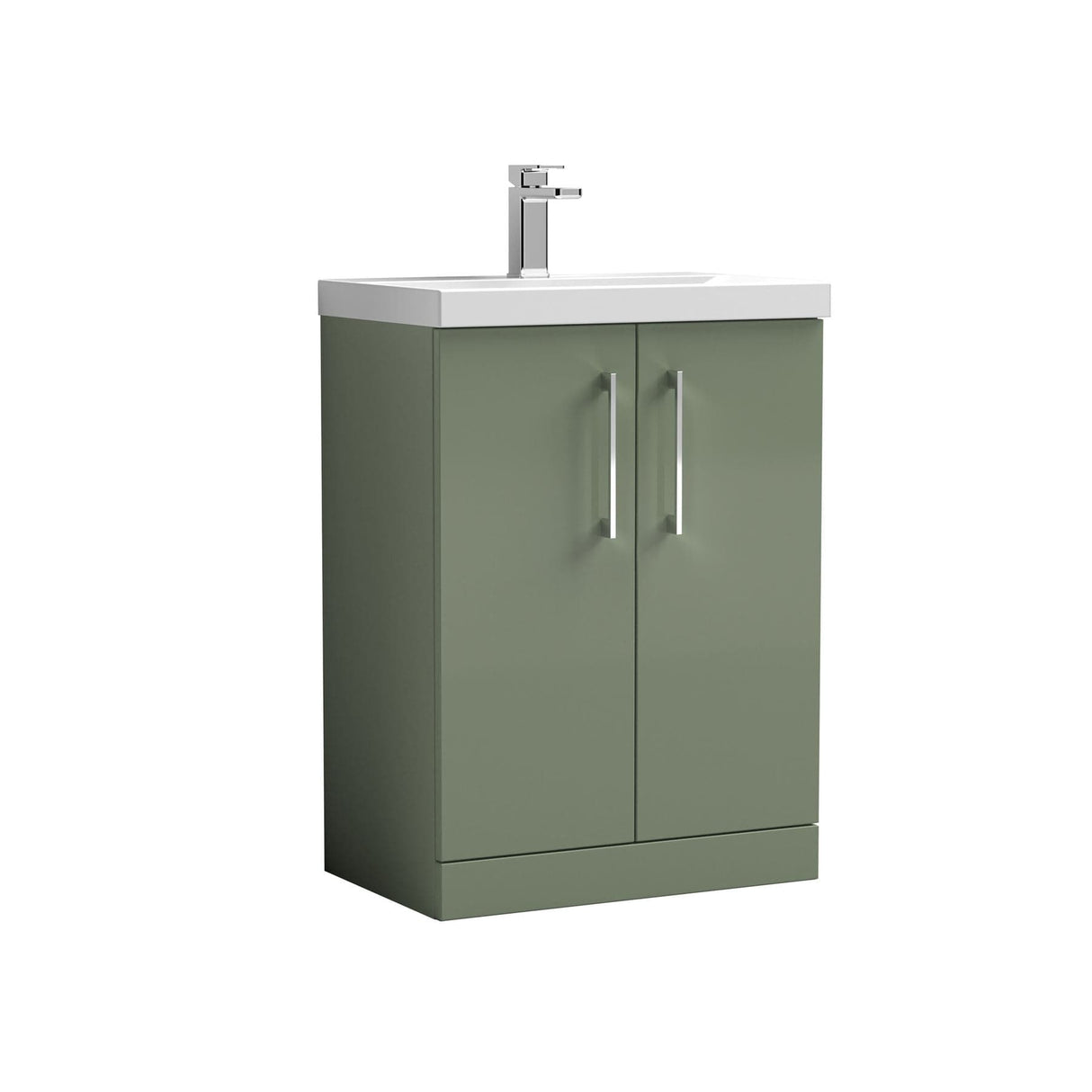 Aquarius Floor Standing Vanity Unit Aquarius Brisbane 600mm 2 Door Floor Standing Vanity Unit with 1 Tap Hole Mid Edge Basin