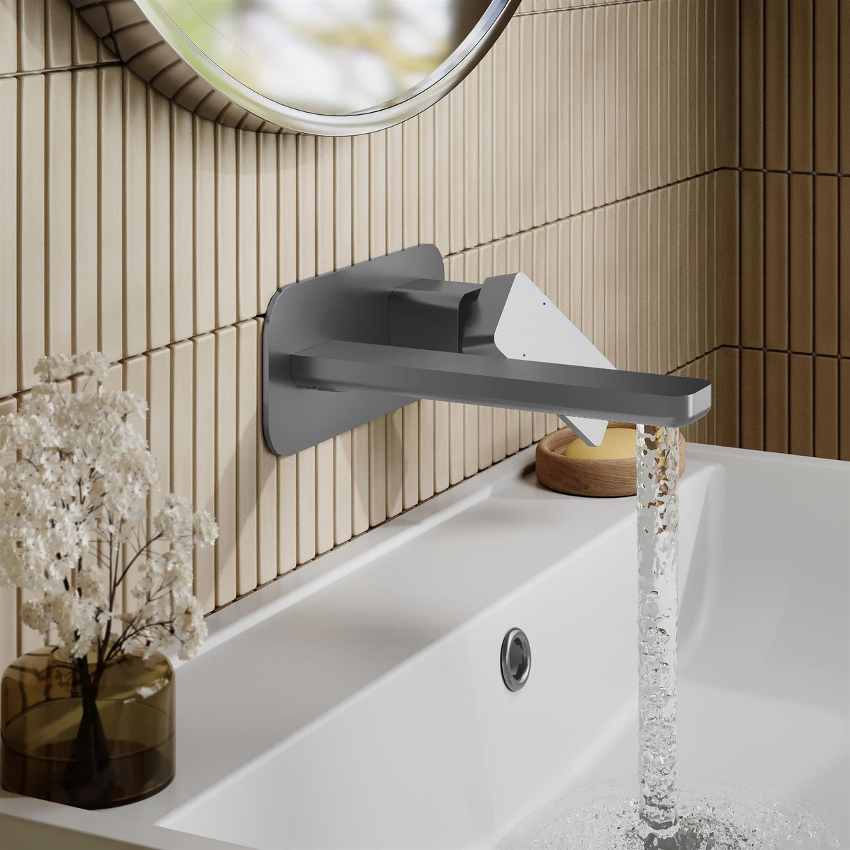 Aquarius Bathrooms Wall Mounted Basin Tap Aquarius Tetra Wall Mounted 2 Tap Hole Basin Mixer Tap