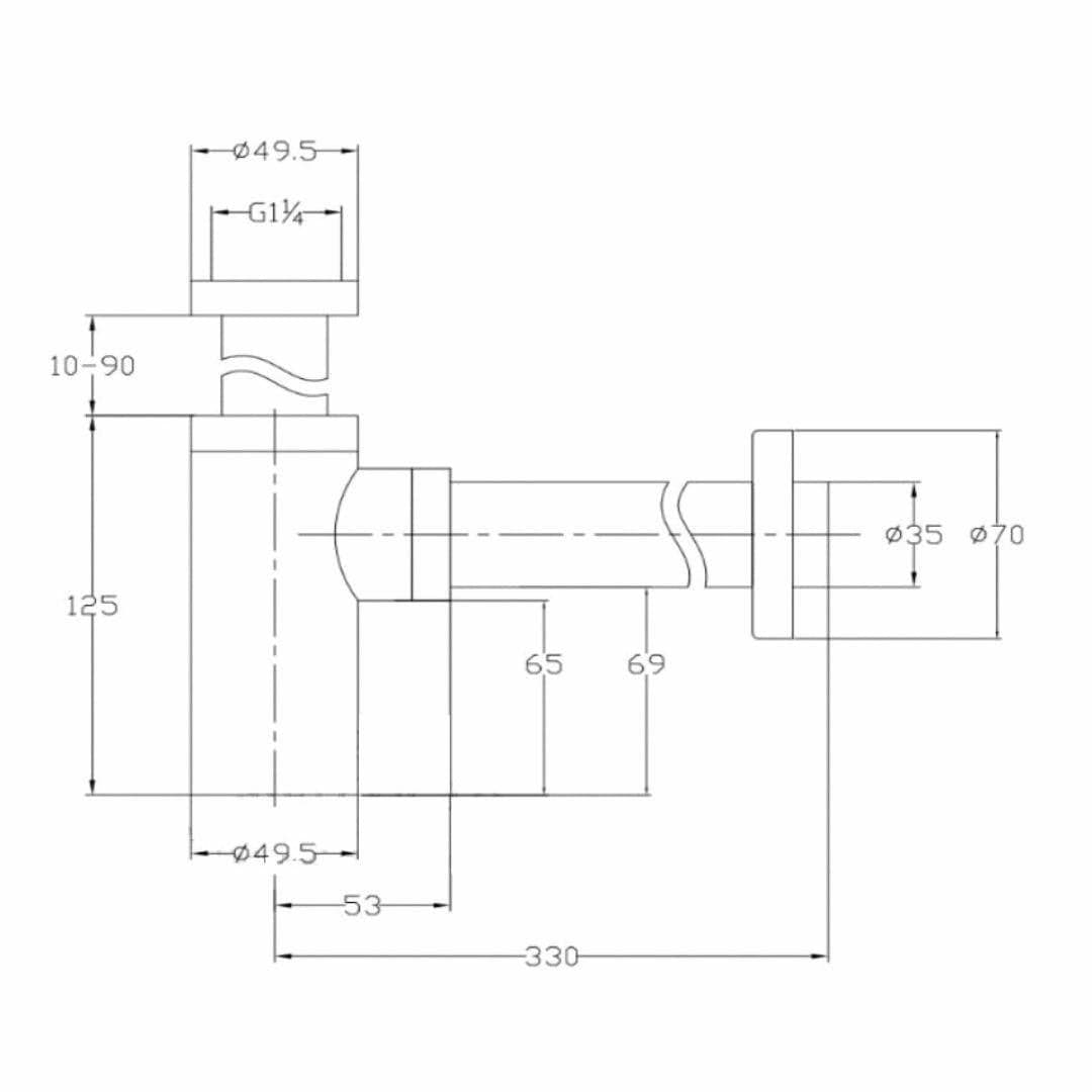Aquarius Bathrooms Bottle Trap Aquarius FT Round Modern Basin Bottle Trap