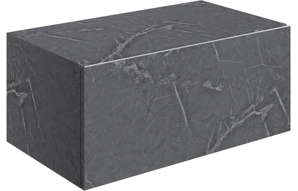 Aquarius Console Unit 800mm Aquarius Marblesque One Drawer Storage Unit and Console Shelf Grey Marble Effect