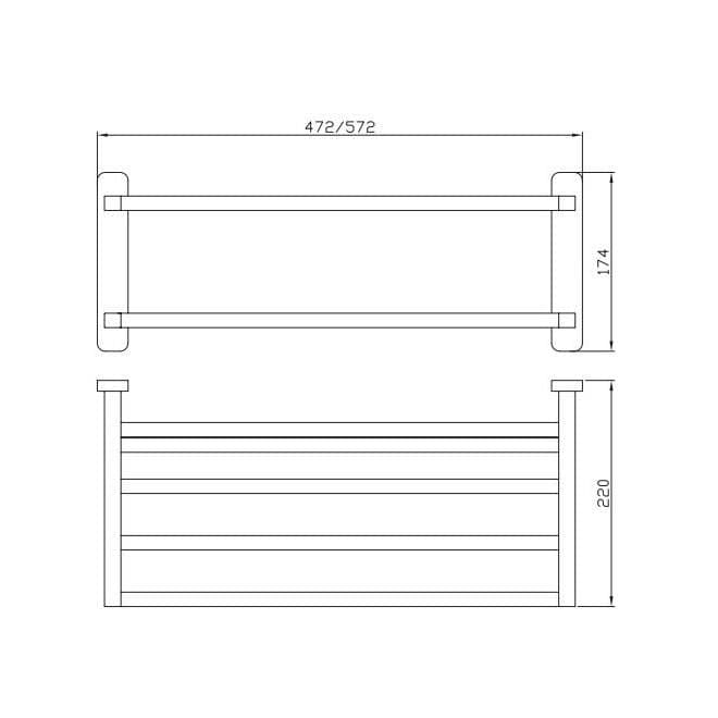 Aquarius Bathrooms Towel Shelf Aquarius Auro Towel Shelf in Brushed Brass