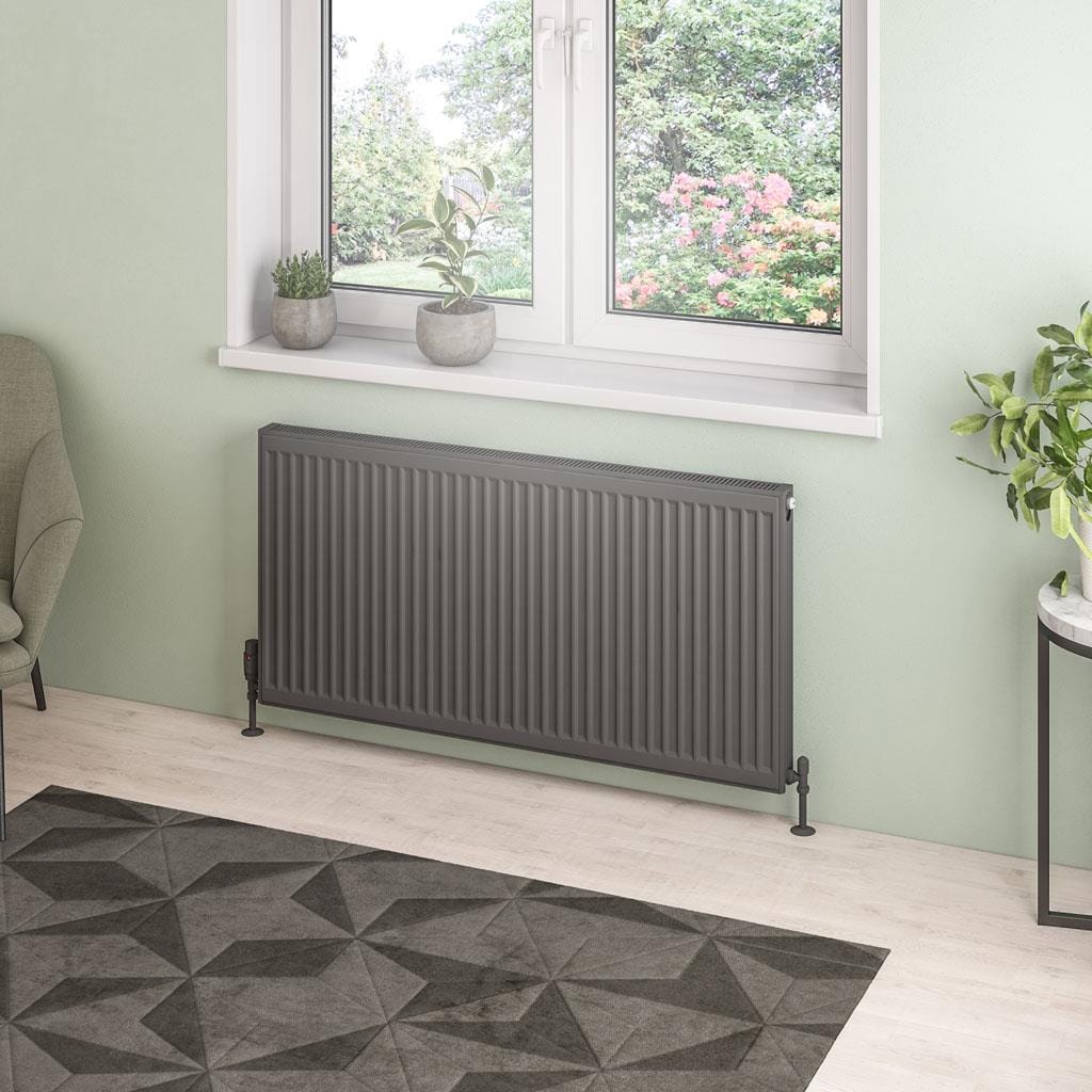 Aquarius Bathrooms Bathroom Heating 600 x 1200 Aquarius Type 21 Compact Panel Radiator In Matt Anthracite