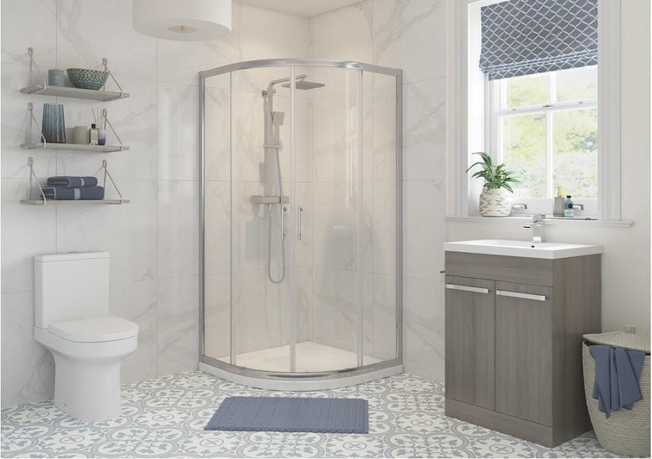 Aquarius Bathrooms Sliding Shower Door Aquarius Classique 900mm 2 Door Easy Clean 6mm Quadrant Shower Enclosure AQCQ9086