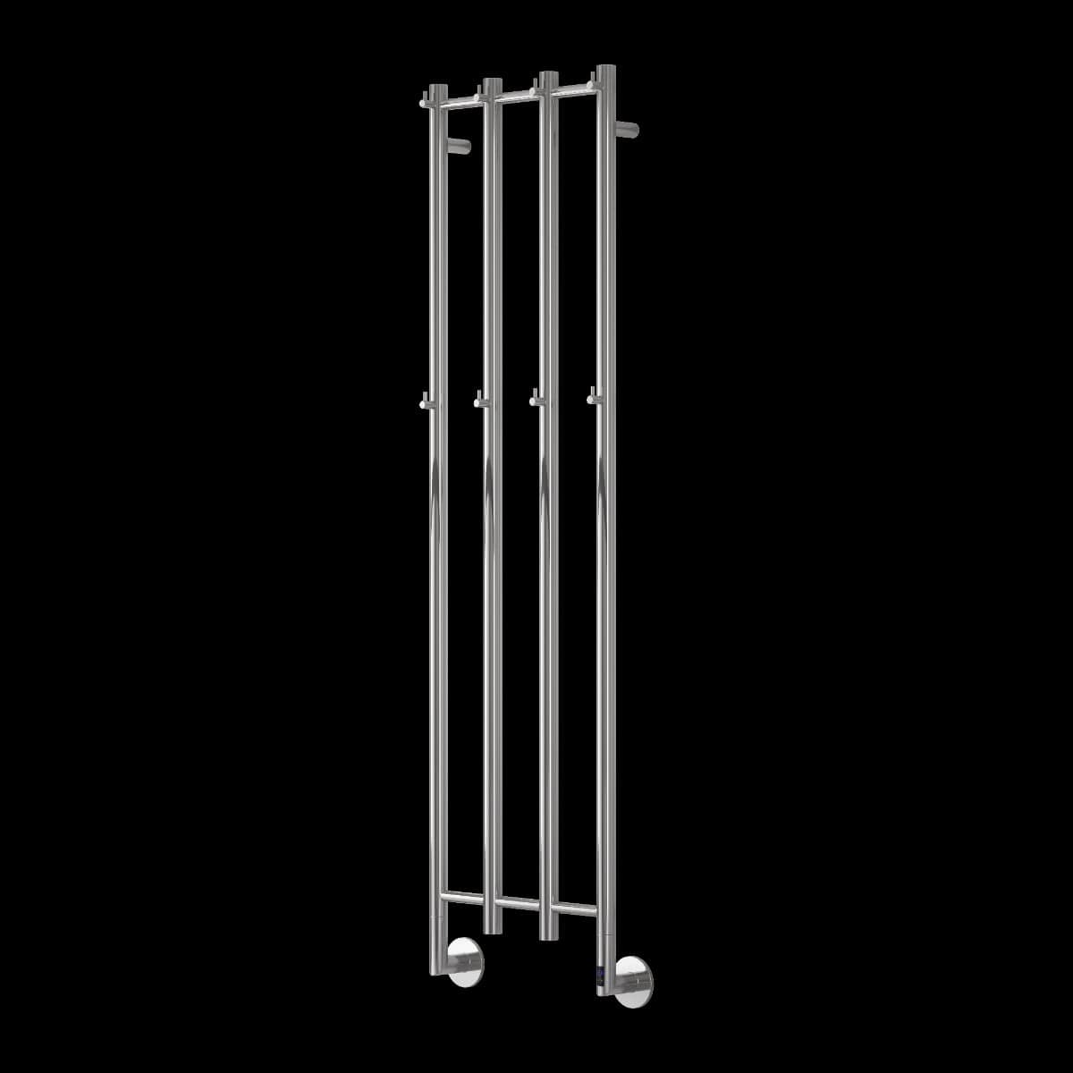 Aquarius Bathrooms Heated Towel Rails Polished Stainless Steel Aquarius DigiTherm Solara Dry Electric Radiator with LCD Display