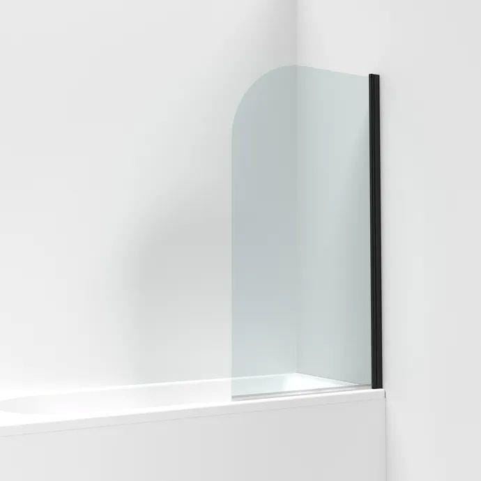 Aquarius Bathrooms Bath Screen Aquarius LevAqua Curved 6mm Hinged Bath Screen 1400 x 800mm