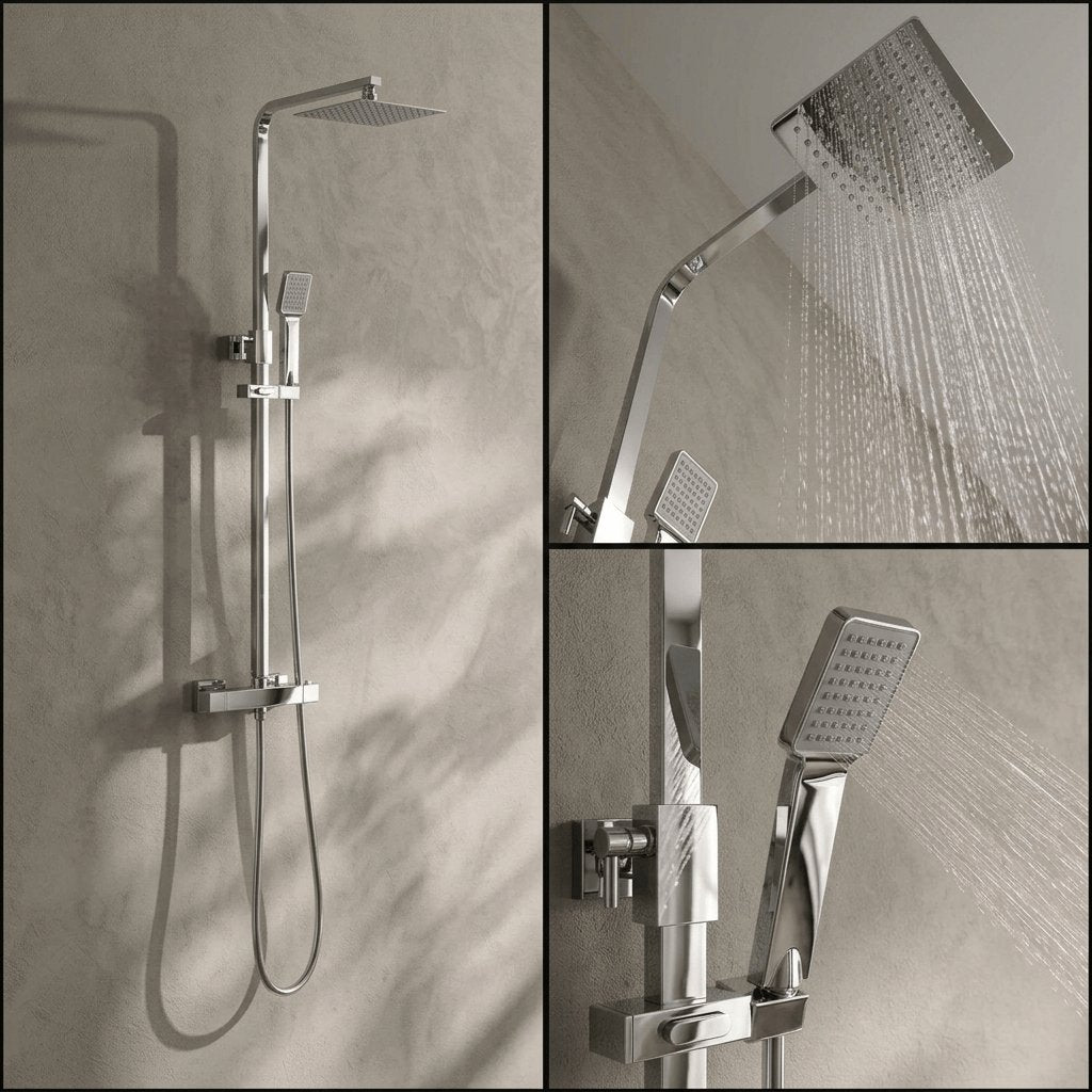 Aquarius Bathrooms Exposed Shower Set Aquarius Zacha Square Adjustable Shower Valve & Kit