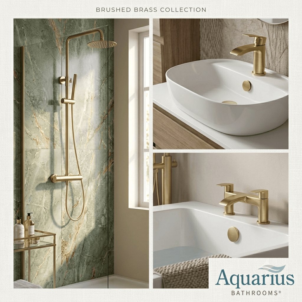 Aquarius Arc Complete Brassware Pack with Bath and Basin Tap and Exposed Shower