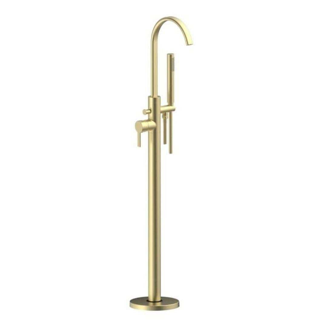 Aquarius Bathrooms Freestanding Bath Filler Brushed Brass Aquarius Evolution Floorstanding Bath Shower Mixer Tap