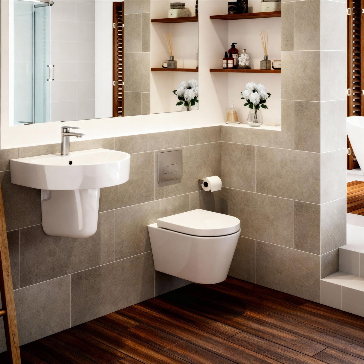 Aquarius Bathrooms Wall Hung Toilet Aquarius Emma Rimless Wall Hung Toilet with Soft Close Seat
