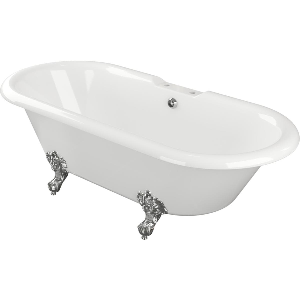 Aquarius Bathrooms Roll Top and Slipper Freestanding Bath Aquarius Timeless Freestanding Double Ended Bath With Chrome Feet