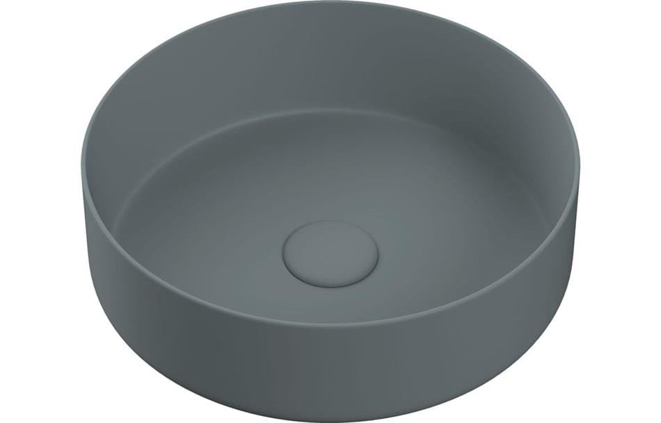 Aquarius Bathrooms Countertop Basin Aquarius V-Series 2 Round 0TH Vessel Wash Bowl 355mm Matt Grey AQVS0062