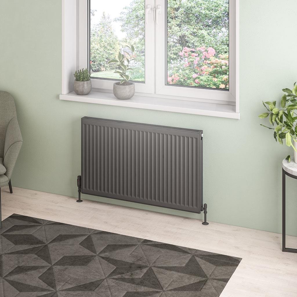 Aquarius Bathrooms Bathroom Heating 600 x 1000 Aquarius Type 21 Compact Panel Radiator In Matt Anthracite