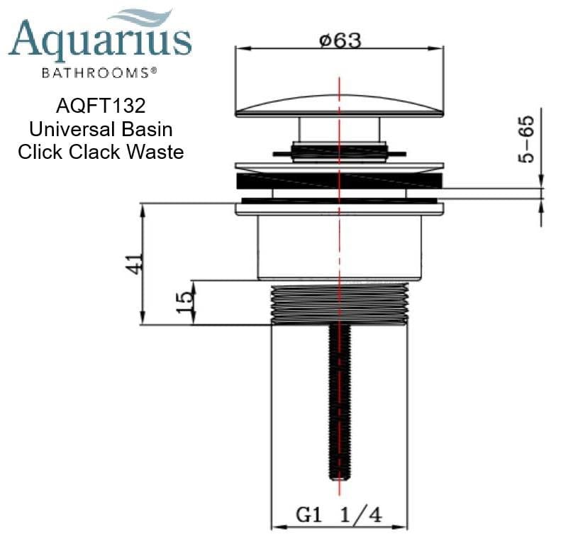 Aquarius Bathrooms Basin Waste Aquarius FT Universal Click Clack Basin Waste