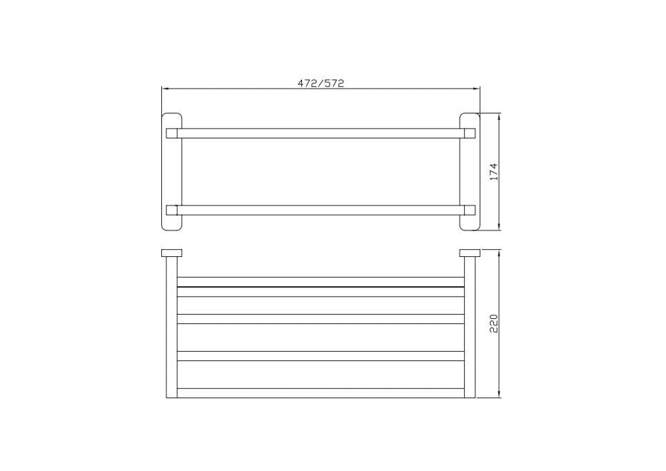 Aquarius Bathrooms Towel Shelf Aquarius Auro Towel Shelf Brushed Brass AQAU52457