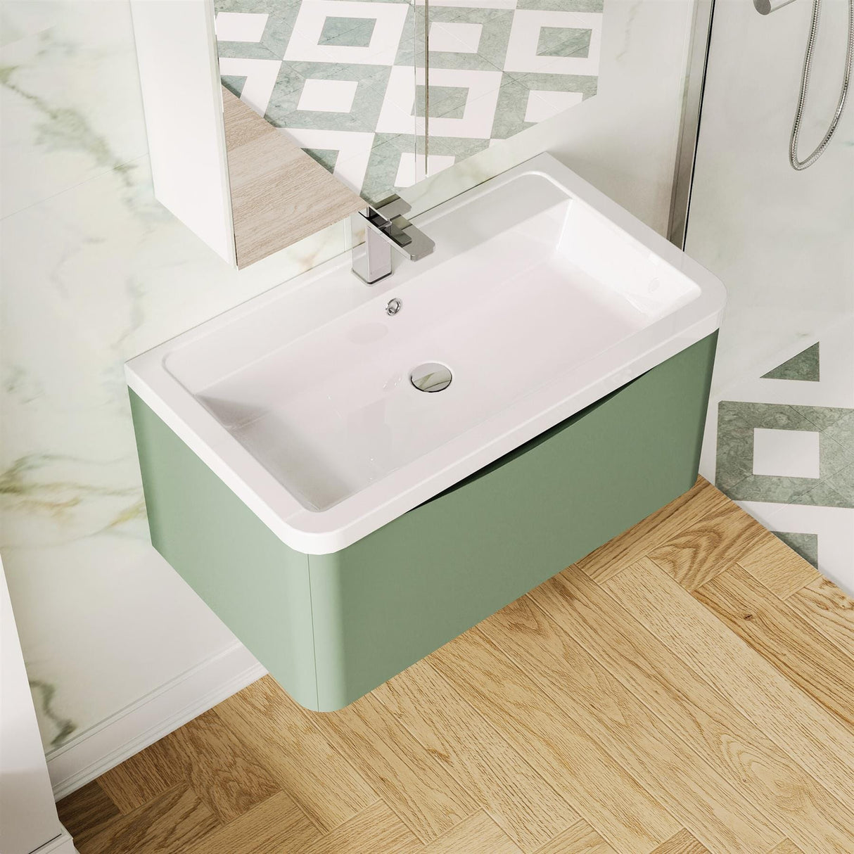 Aquarius Bathrooms Wall Mounted Vanity Unit Aquarius Seren 800mm Wall Mounted One Drawer Vanity Unit with Basin