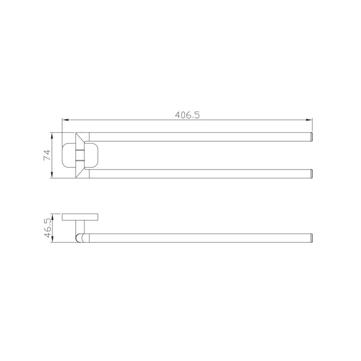 Aquarius Bathrooms Towel Rails and Rings Aquarius Auro Double Split Towel Rail in Brushed Brass
