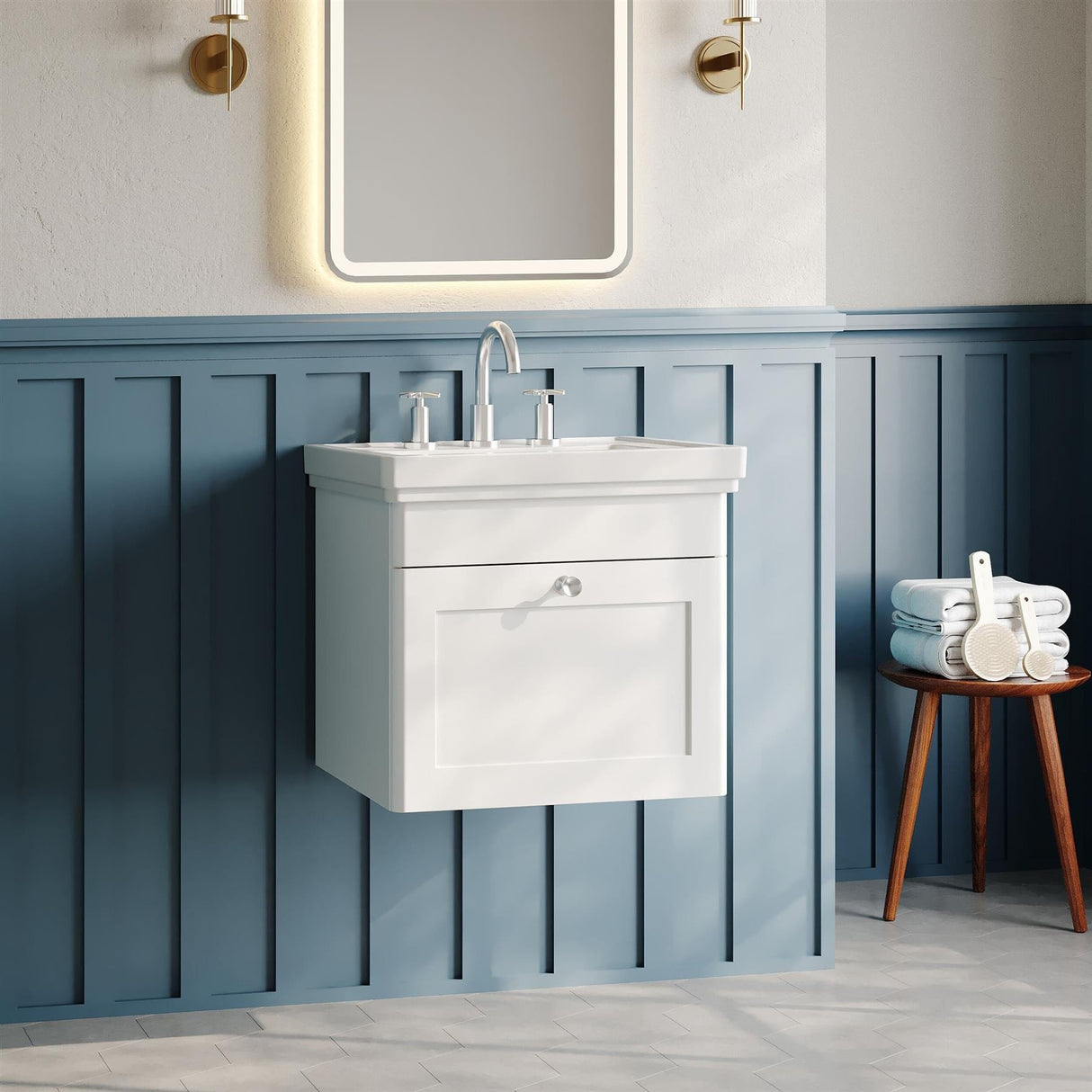 Aquarius Wall Mounted Vanity Unit Aquarius Leighton 500mm Wall Mounted One Drawer Vanity Unit with Basin