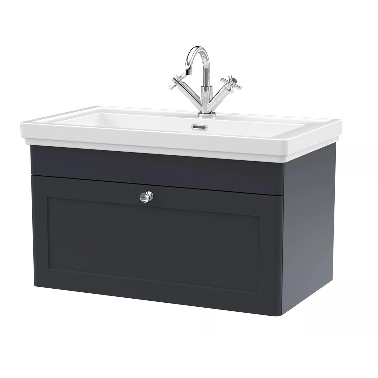Aquarius Bathrooms Wall Mounted Vanity Unit Aquarius Leighton 800mm Wall Mounted One Drawer Vanity Unit with Basin