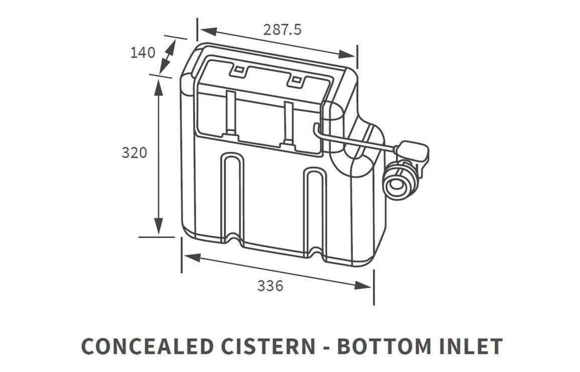 Aquarius Bathrooms Concealed Cistern Aquarius Scott Concealed Cistern - Bottom Inlet