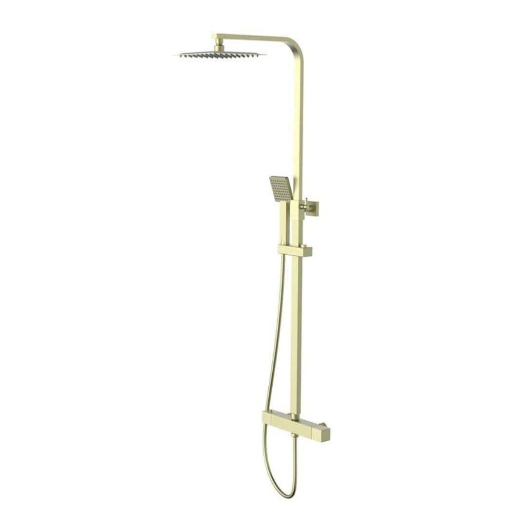 Aquarius Bathrooms Bar Shower Kit Aquarius RainLux Eco Square Adjustable Exposed Bar Shower System