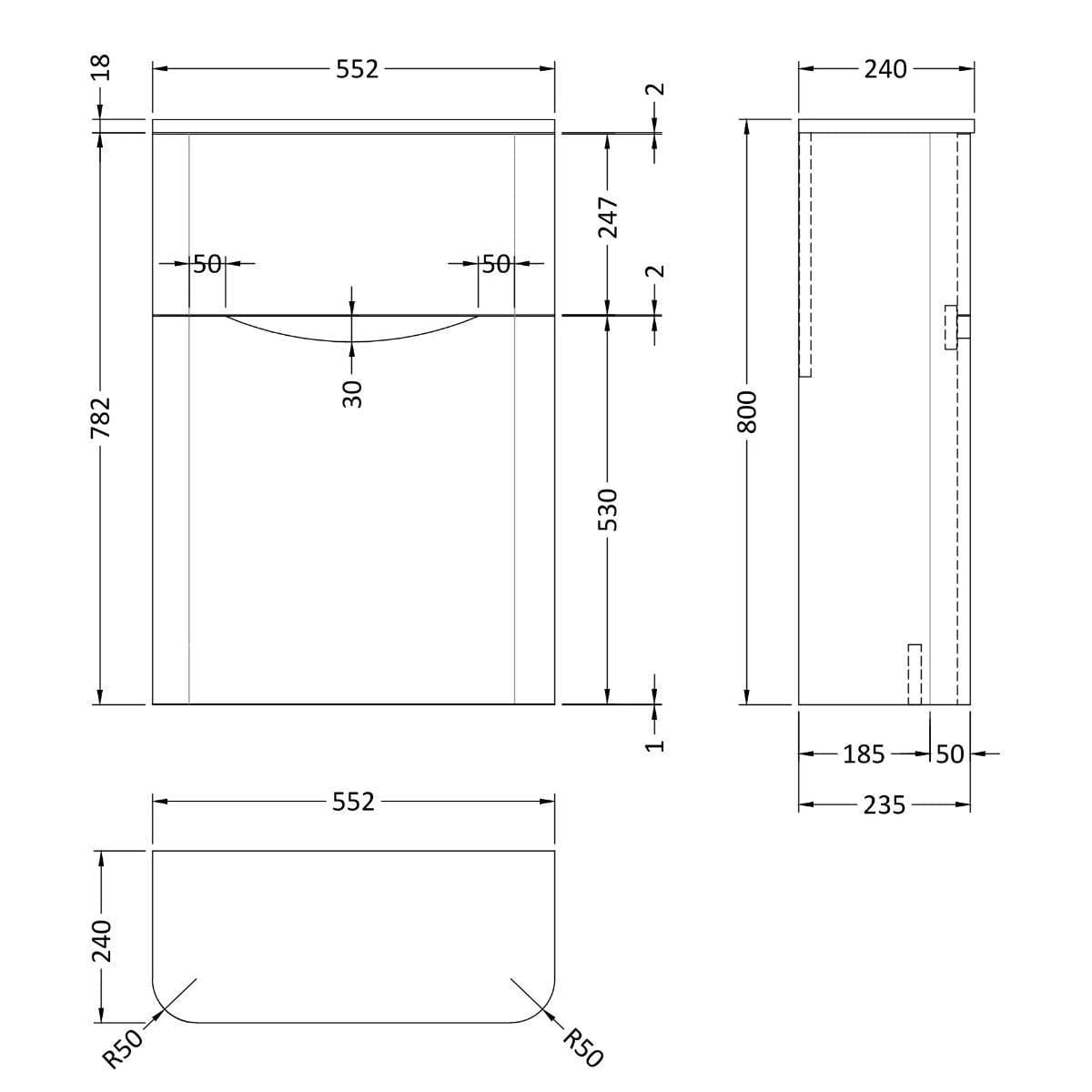 Aquarius Bathrooms WC Unit Aquarius Seren 550mm WC Unit
