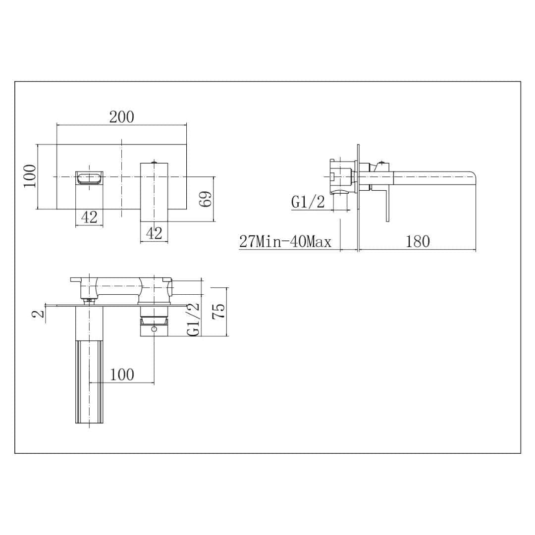 Aquarius Bathrooms Wall Mounted Basin Tap Aquarius Angle Waterfall Wall Mounted Basin Mixer Tap