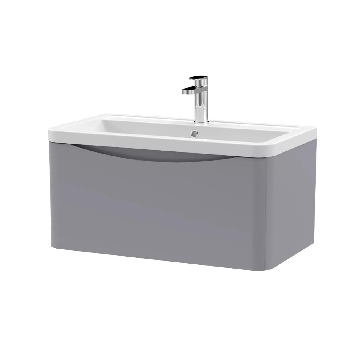 Aquarius Bathrooms Wall Mounted Vanity Unit Aquarius Seren 800mm Wall Mounted One Drawer Vanity Unit with Basin