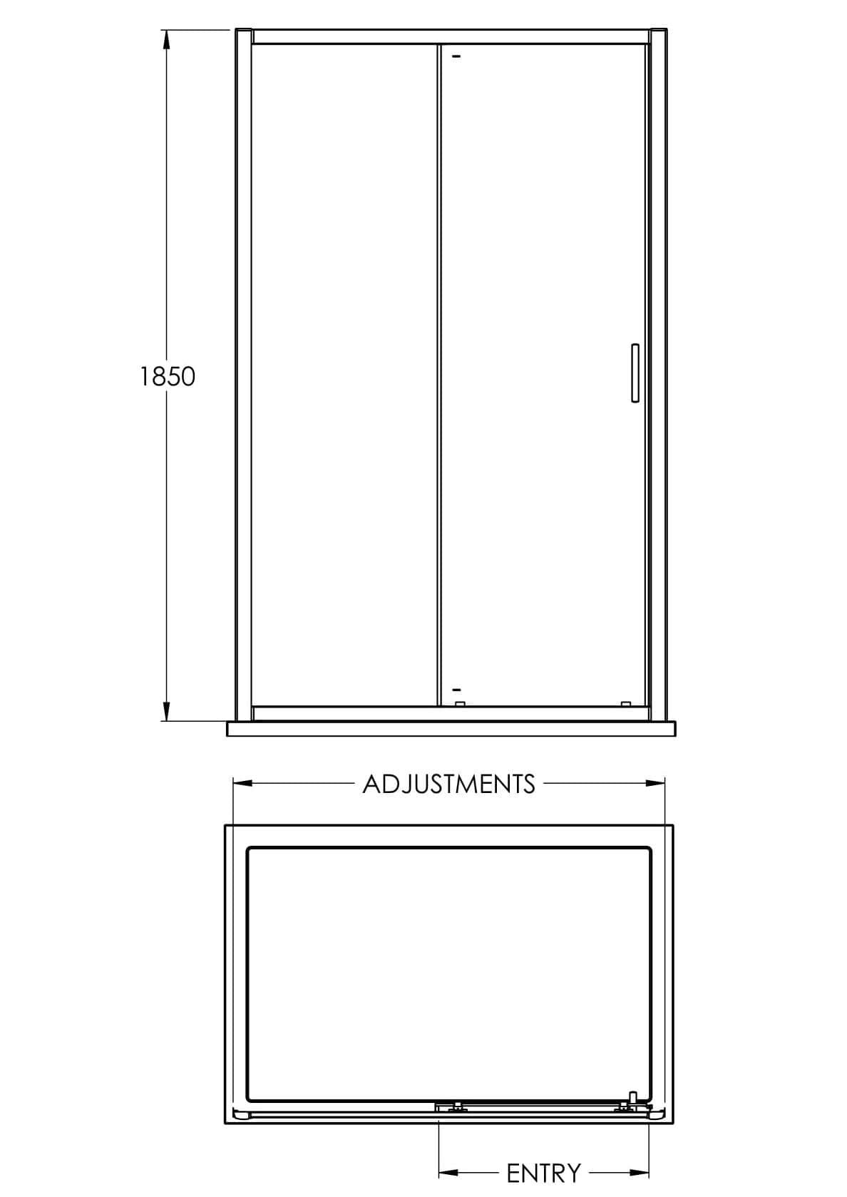 Aquarius Urbano 6mm Sliding Shower Door 1850mm