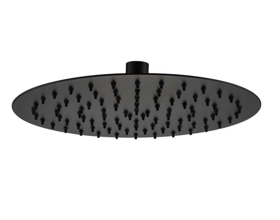 Aquarius Bathrooms Shower Head Aquarius RainLux 250MM Round Slim Shower Head Matt Black AQRL2525MB