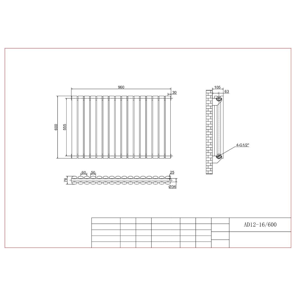 Aquarius Bathrooms Column Radiator Aquarius Athens Horizontal Double Column Radiator