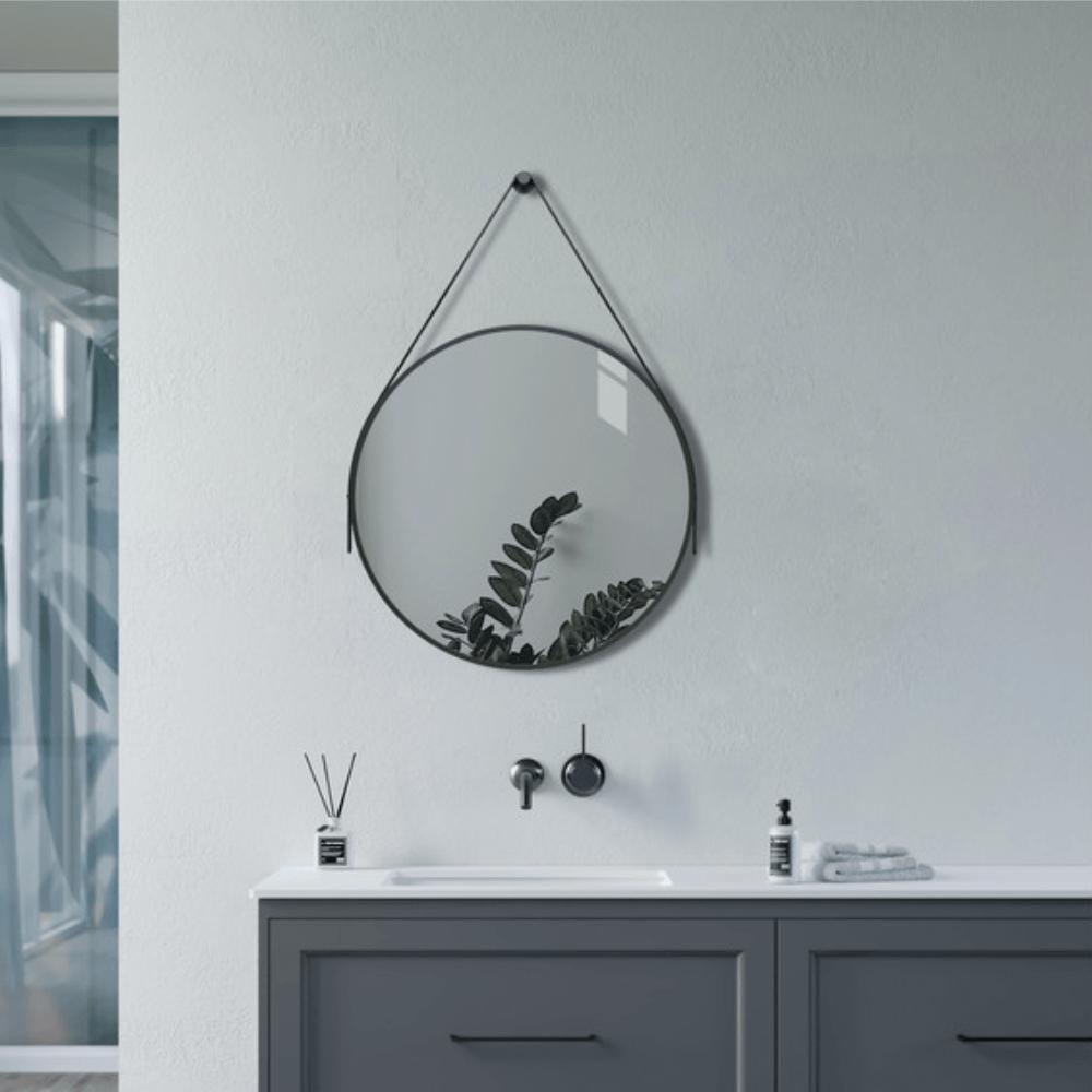 Aquarius Bathrooms Standard Mirror Aquarius Orbit Hanging Mirror with Black Strap