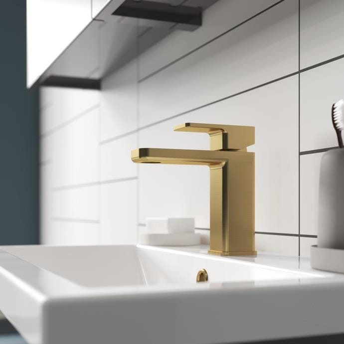 Aquarius Bathrooms Tall Basin Tap Brushed Brass Aquarius Tetra Mono Basin Mixer Tap with Clicker Waste