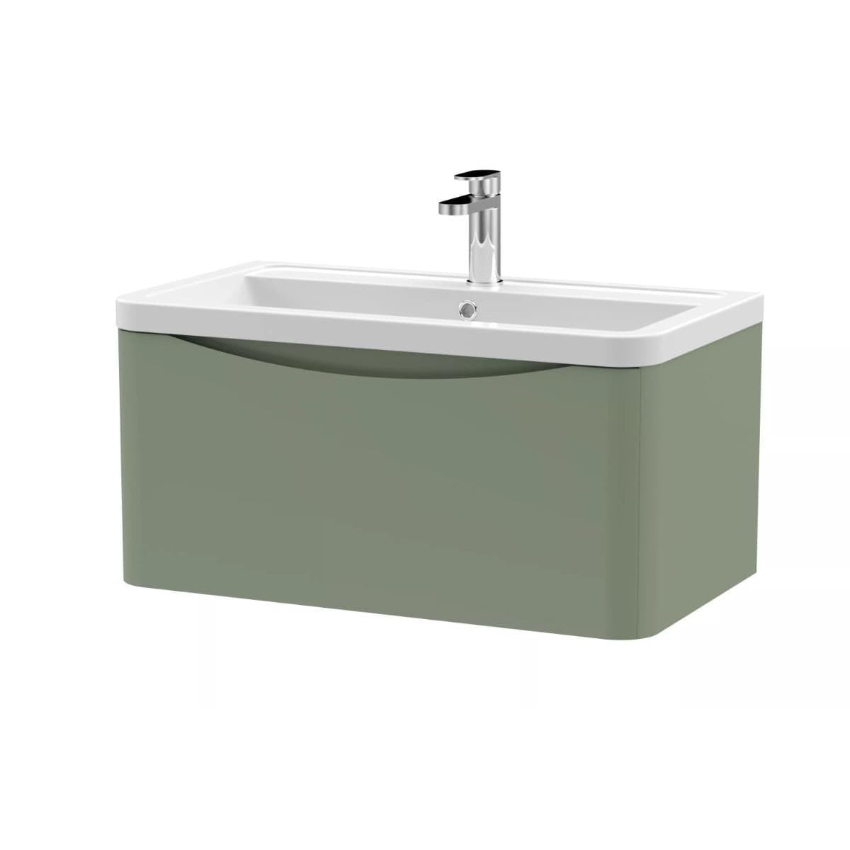 Aquarius Bathrooms Wall Mounted Vanity Unit Aquarius Seren 800mm Wall Mounted One Drawer Vanity Unit with Basin