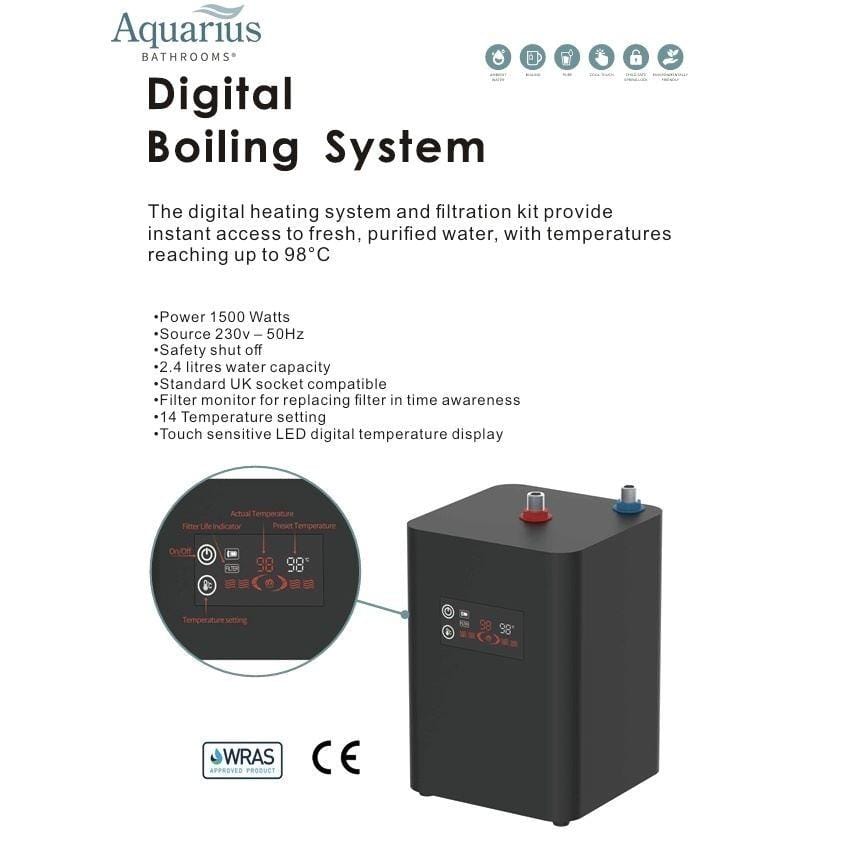 Aquarius Bathrooms Instant Hot Water Tap Aquarius TrueCook 3-in-1 Instant Hot Water Kitchen Tap with Swan Spout