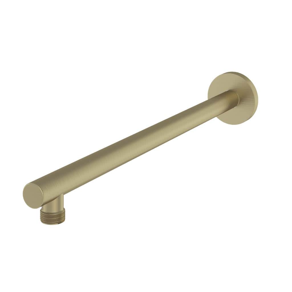 Aquarius Bathrooms Shower Arm Aquarius Modern Round Fixed Over Head Shower Arm Brushed Brass AQ601021