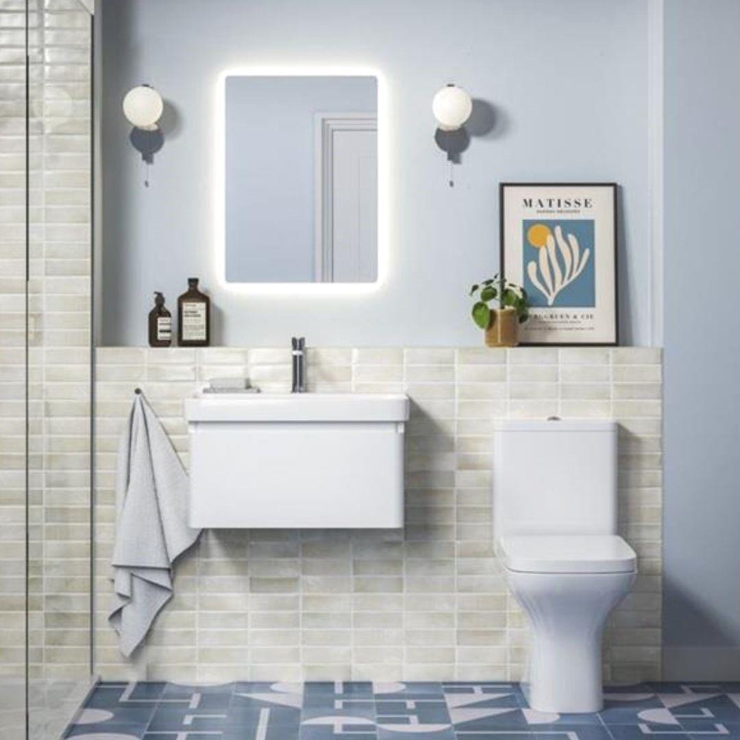 Aquarius Wall Mounted Vanity Unit 500mm / Matt White Aquarius Sophie Vanity Unit with 1 Taphole Basin
