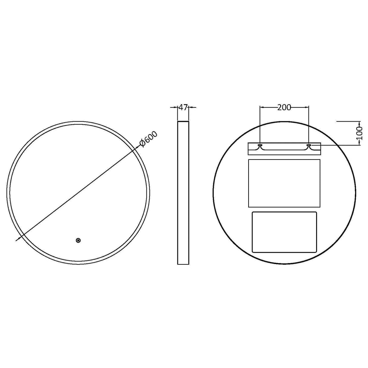 Aquarius Bathrooms Illuminated Mirror Aquarius Lumine Inset Framed LED Touch Sensor Round Mirror