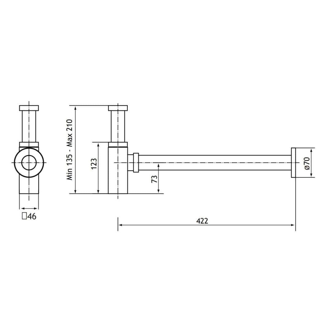 Aquarius Bathrooms Bottle Trap Aquarius Modern Square Bottle Trap