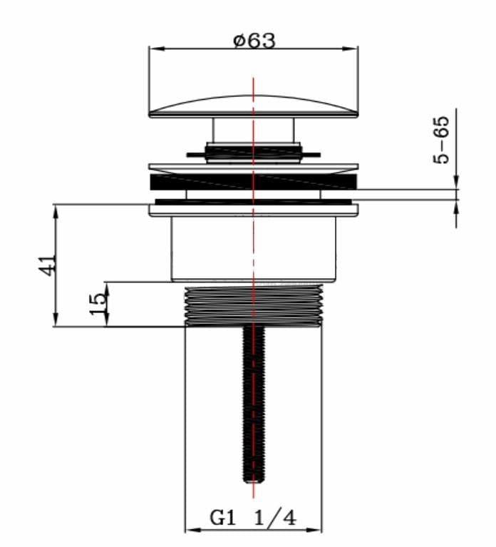 Aquarius Bathrooms Basin Waste Aquarius FT Universal Click Clack Basin Waste