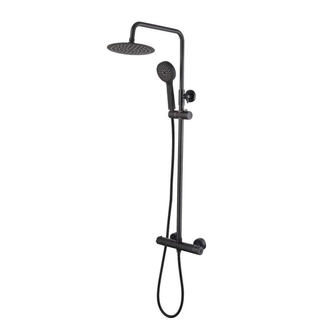 Aquarius Bathrooms Bar Shower Kit Aquarius RainLux Eco Round Adjustable Exposed Bar Shower System