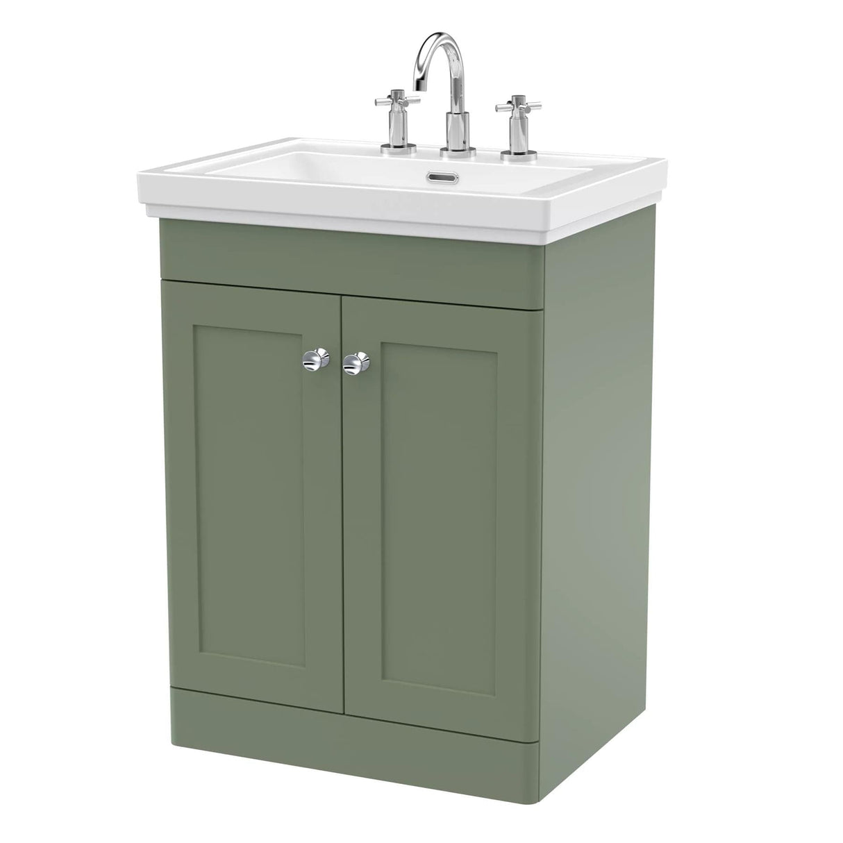 Aquarius Bathrooms Floor Standing Vanity Unit Aquarius Leighton 600mm Floor Standing Two Door Vanity Unit with Basin