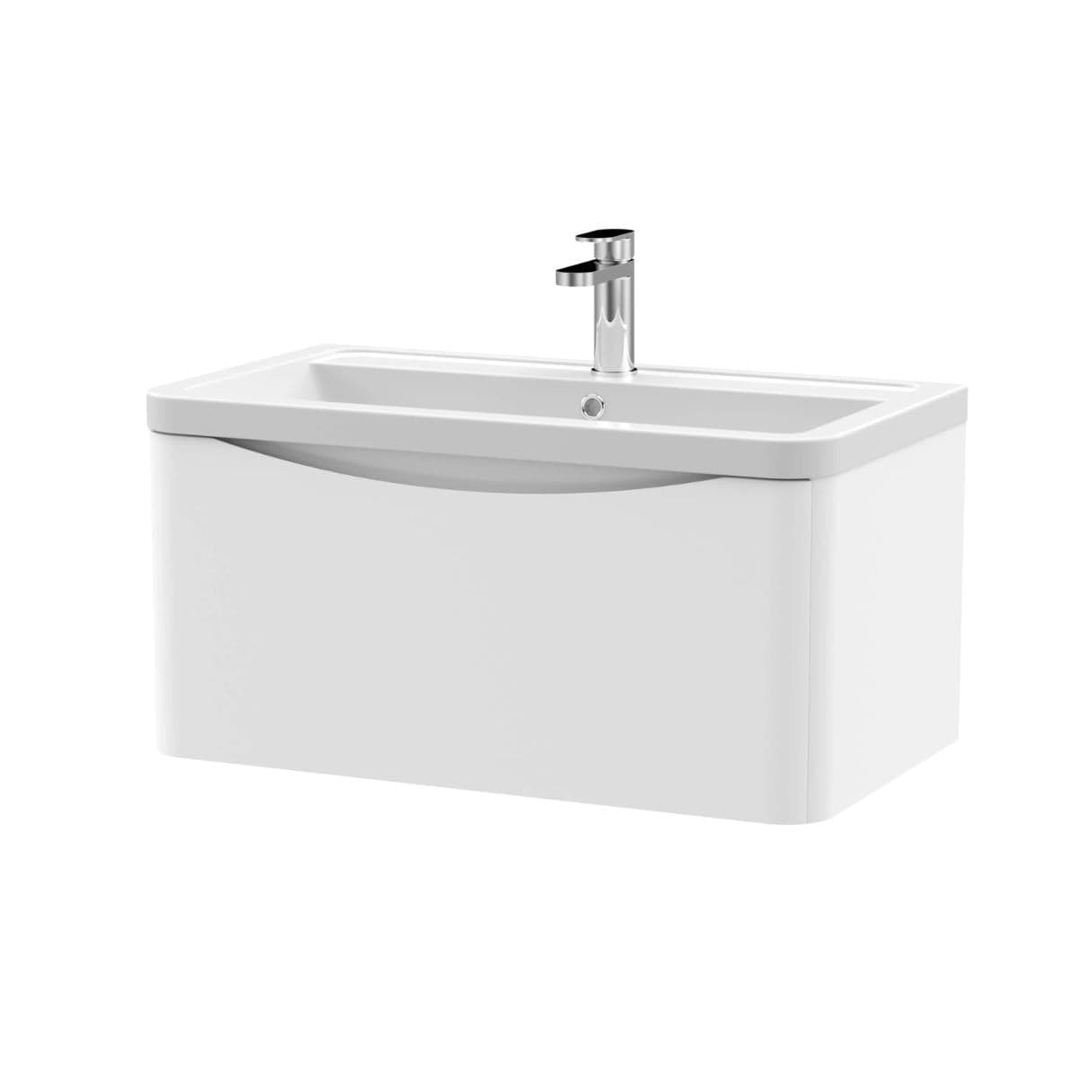 Aquarius Bathrooms Wall Mounted Vanity Unit Aquarius Seren 800mm Wall Mounted One Drawer Vanity Unit with Basin