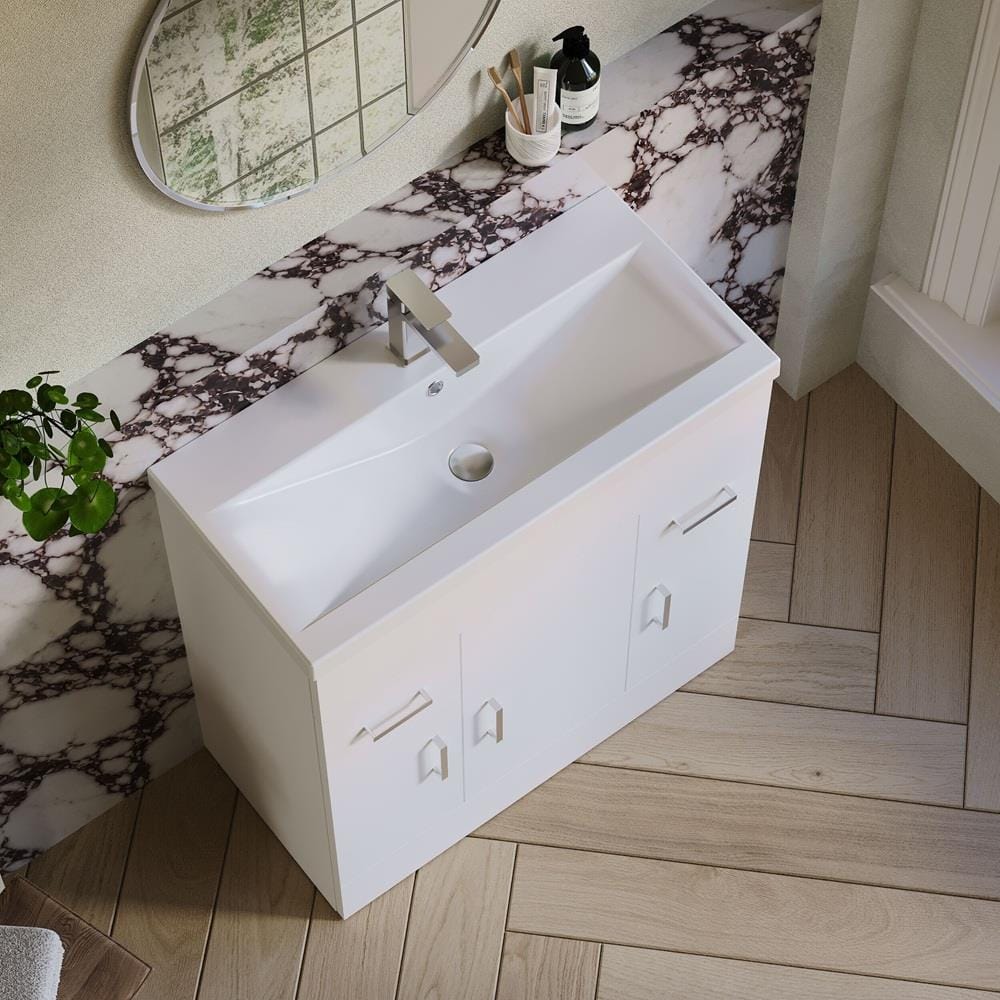 Aquarius Floor Standing Vanity Unit Aquarius Adelaide Floor Standing Vanity Unit with 1 Tap Hole Ceramic Basin