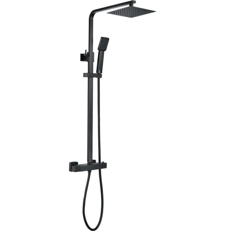 Aquarius Bathrooms Shower Set Black Aquarius Zacha Square Adjustable Shower Valve & Kit