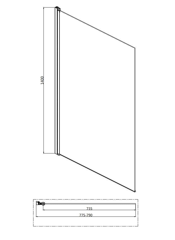 Aquarius Bathrooms Hinged Fluted Bath Screen Aquarius LevAqua Straight Fluted 6mm R/H Brushed Brass Hinged Bath Screen 1400 x 800mm AQ495106