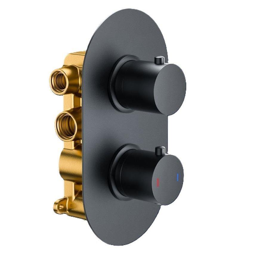 Aquarius RainLux Round 2 Outlet Shower Set with Shower Head and Single Function Handset