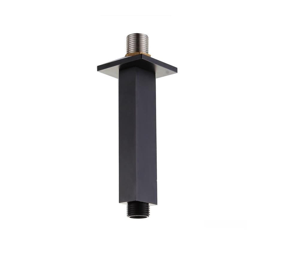 Aquarius Bathrooms Fixed Shower Arm Matt Black Aquarius RainLux Square Ceiling Shower Arm