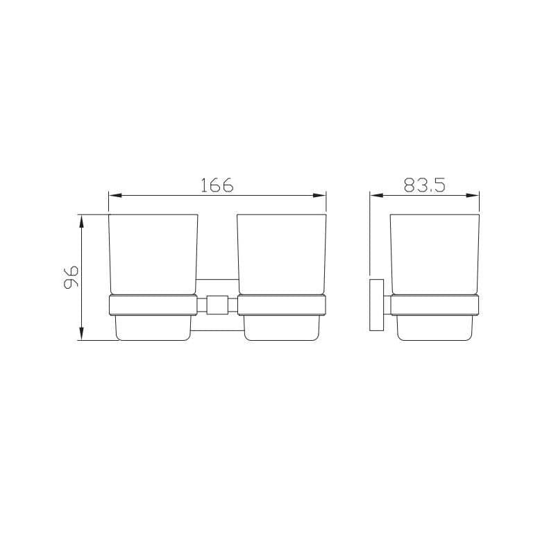 Aquarius Bathrooms Tumbler Holder Aquarius Auro Double Tumbler Holder in Brushed Brass