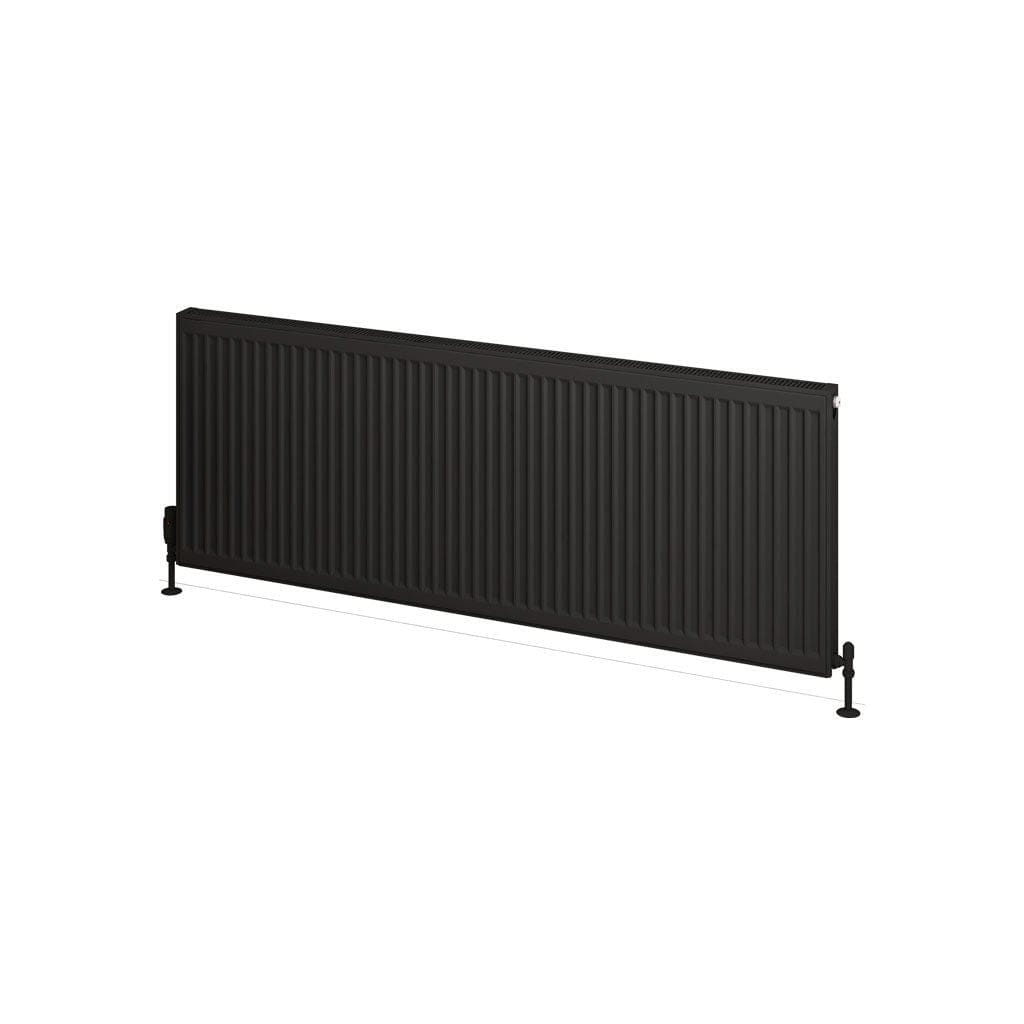 Aquarius Bathrooms Type 21 Aquarius Type 21 Compact Panel Radiator In Matt Black